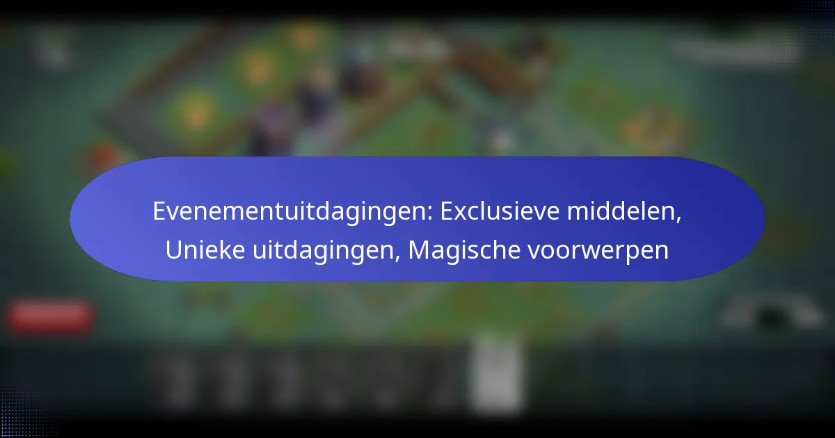 Read more about the article Evenementuitdagingen: Exclusieve middelen, Unieke uitdagingen, Magische voorwerpen