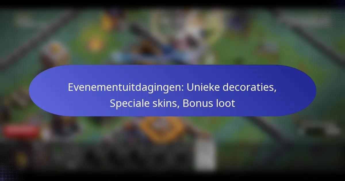 Read more about the article Evenementuitdagingen: Unieke decoraties, Speciale skins, Bonus loot