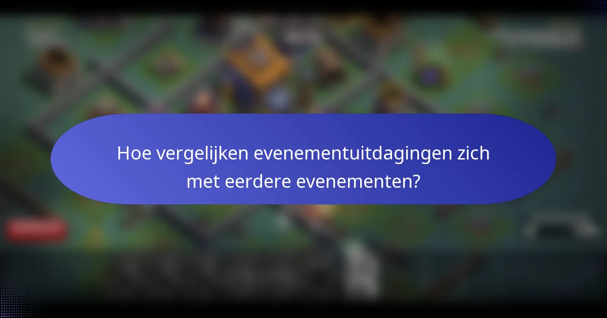 Hoe vergelijken evenementuitdagingen zich met eerdere evenementen?